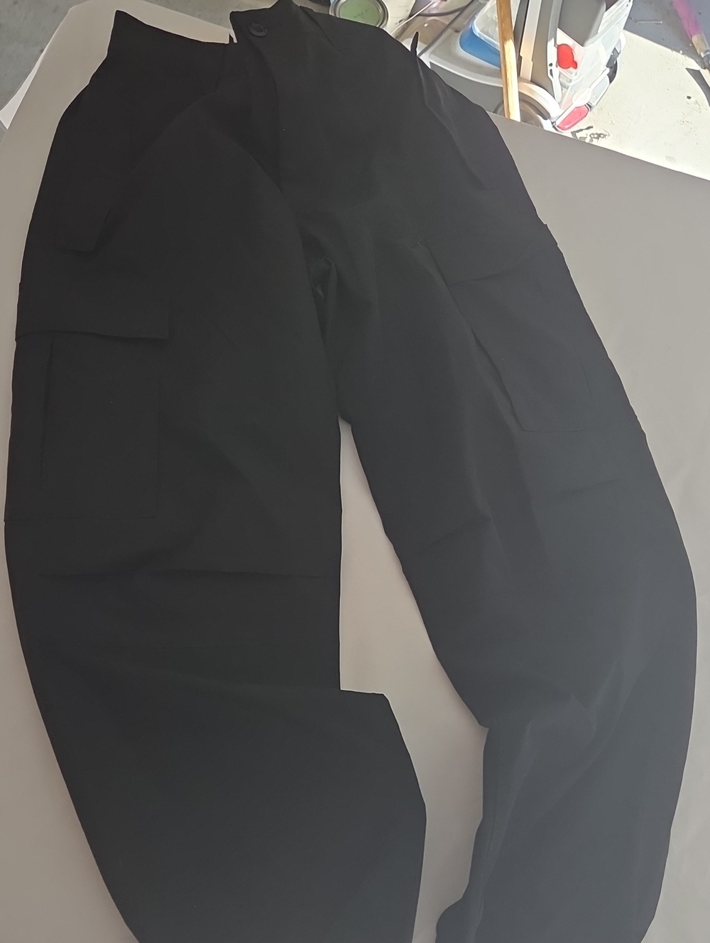 Love Tree Black Straight-Leg Cargo Pants